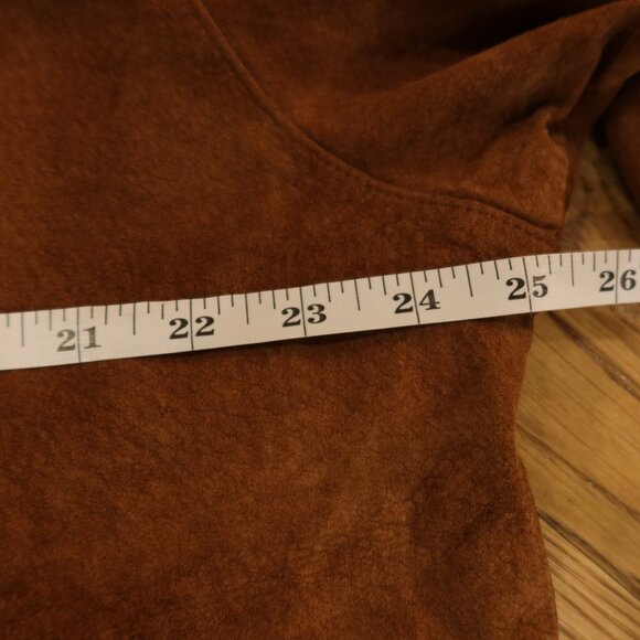 VINTAGE lord taylor suede leather shirt jacket button tan L western equestrian - Picture 10 of 12